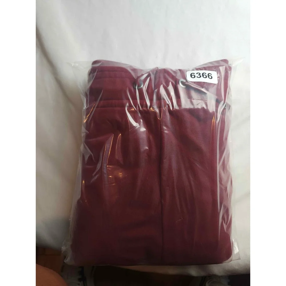 Nike Sportswear Wide Leg Sweatpants Burgundy Red Fleece High Waist XL Womens